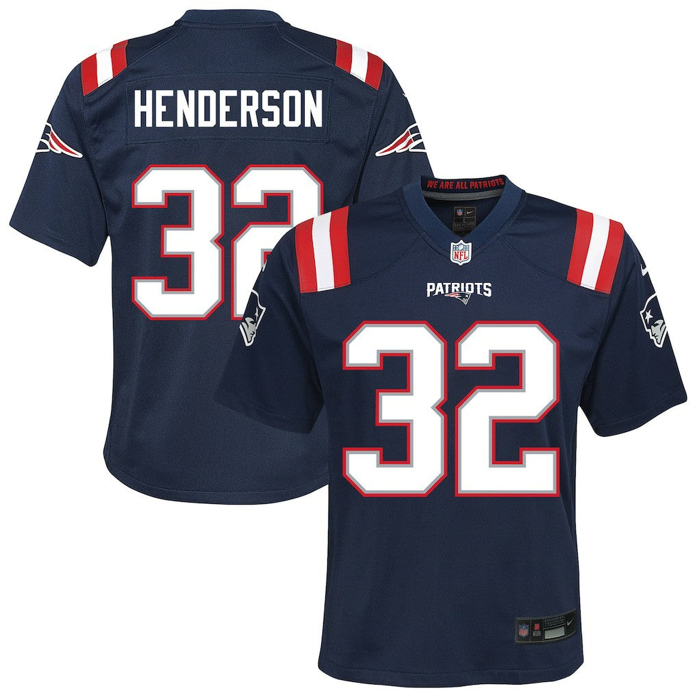 TreVeyon Henderson New England Patriots Youth Team Game Jersey - Navy | Nike for sale