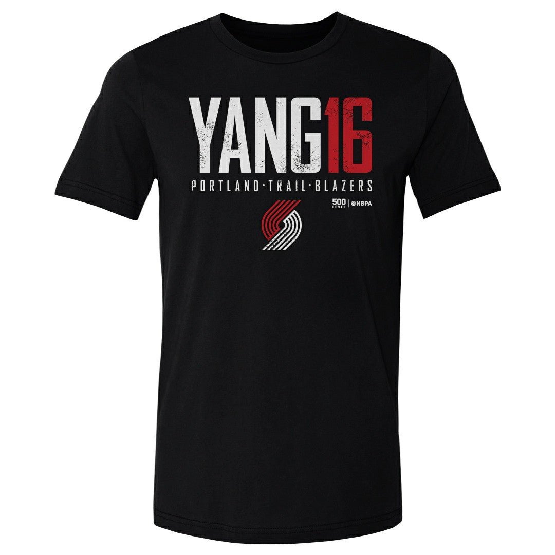 Yang Hansen Portland Trail Blazers 500 Level Elite T-Shirt - Black shop