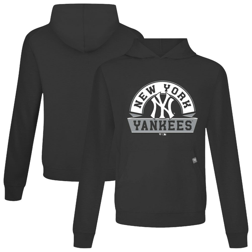 New York Yankees Levelwear Relay Banner Arch Pullover Hoodie - Black