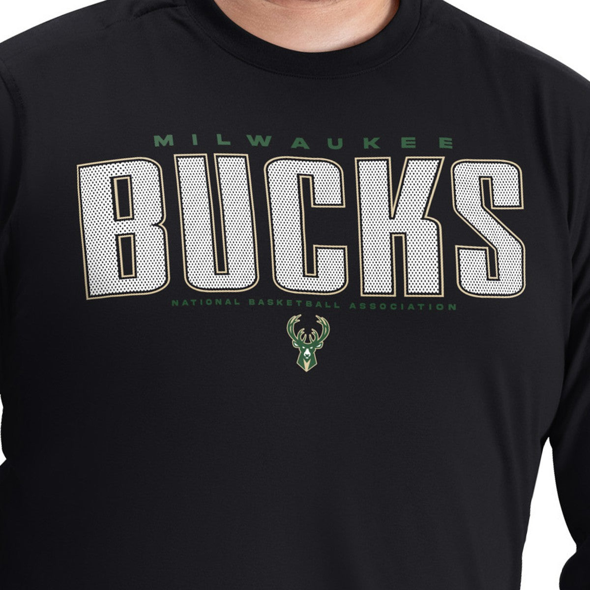 Milwaukee Bucks G-III Sports by Carl Banks Adaptive Printed Mesh Effect Long Sleeve T-Shirt - Black on sale