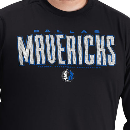 Dallas Mavericks G-III Sports by Carl Banks Adaptive Printed Mesh Effect Long Sleeve T-Shirt sale - Black for sale