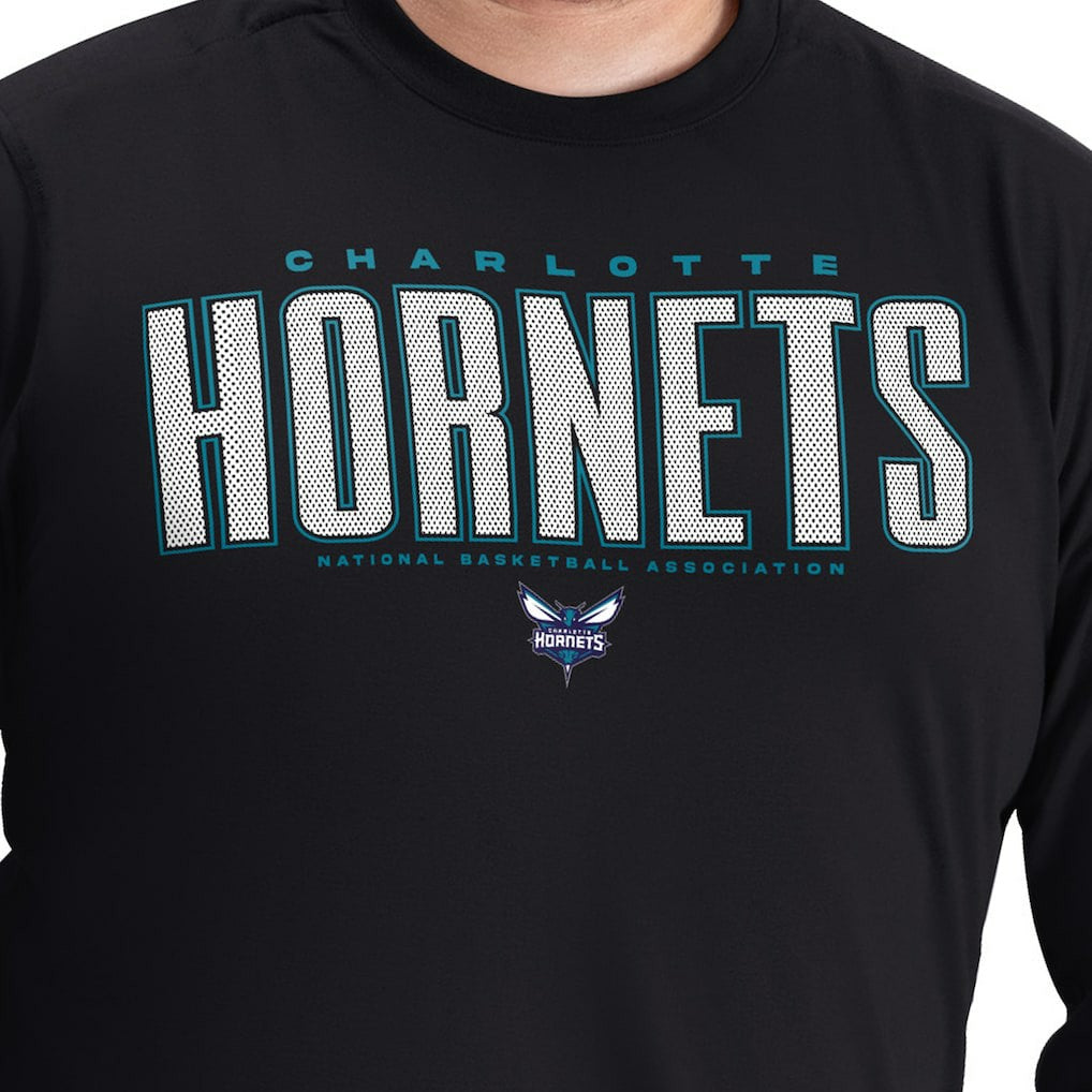 Charlotte Hornets G-III Sports by Carl Banks Adaptive Printed Mesh Effect Long Sleeve T-Shirt - Black sale