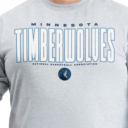 Minnesota Timberwolves G-III Sports by Carl Banks Adaptive Printed Mesh Effect Long Sleeve T-Shirt - Gray for sale