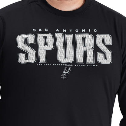 San Antonio Spurs G-III Sports by Carl Banks Adaptive Printed Mesh Effect Long Sleeve T-Shirt - Black cheap