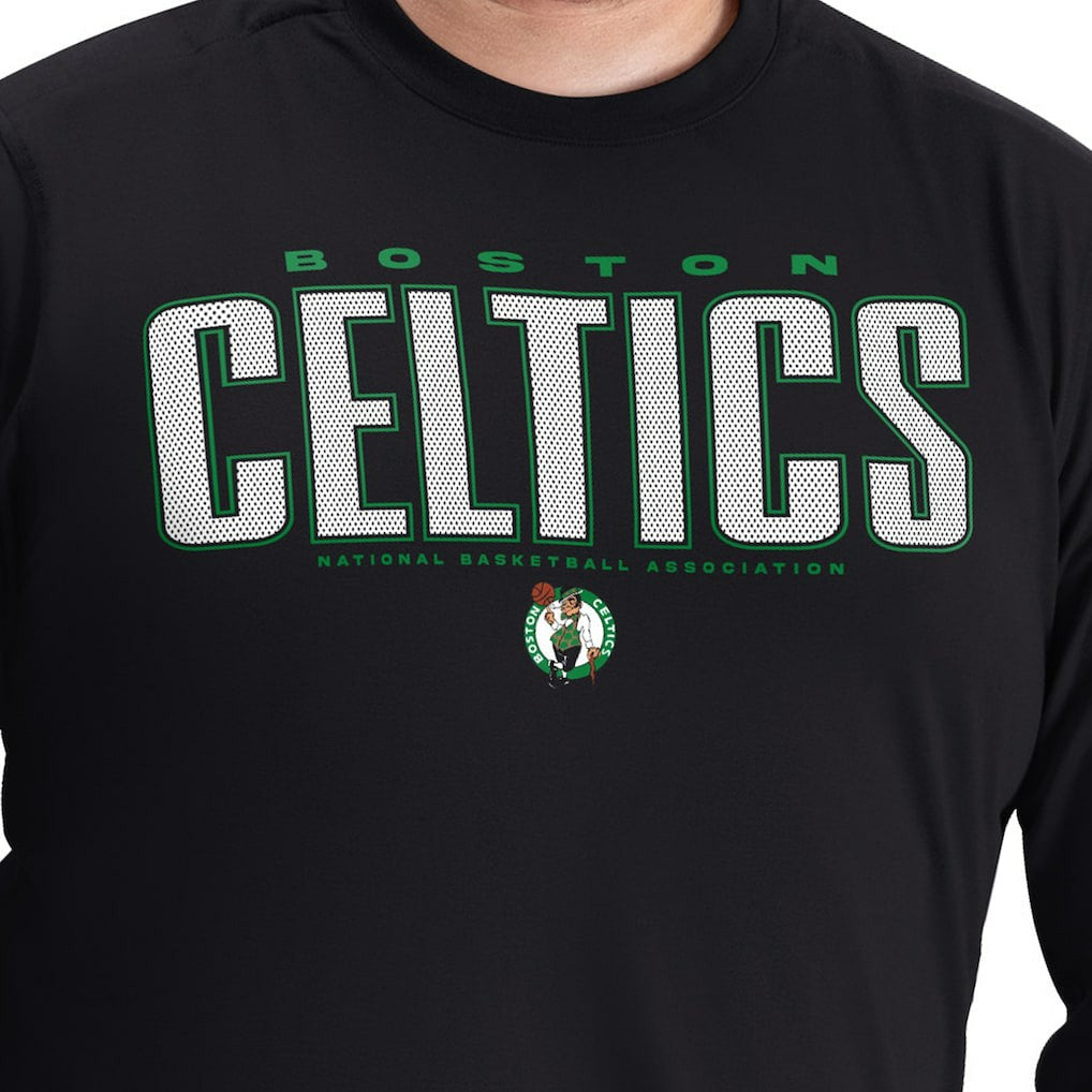 Boston Celtics G-III Sports by Carl Banks Adaptive Printed Mesh Effect Long Sleeve T-Shirt - Black shop