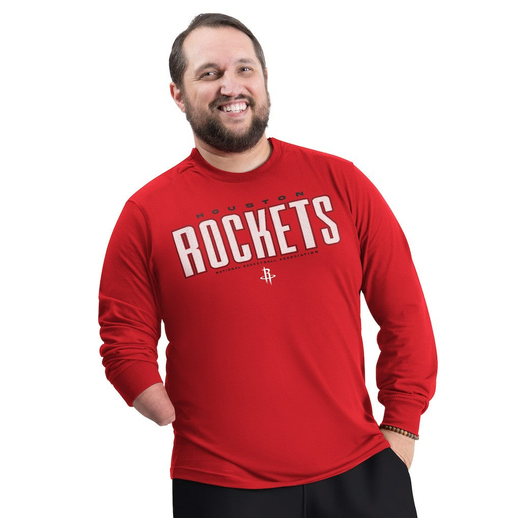 Houston Rockets G-III Sports by Carl Banks Adaptive Printed Mesh Effect Long Sleeve T-Shirt - Red shop