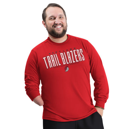 Portland Trail Blazers G-III Sports by Carl Banks Adaptive Printed Mesh Effect Long Sleeve T-Shirt - Red shop