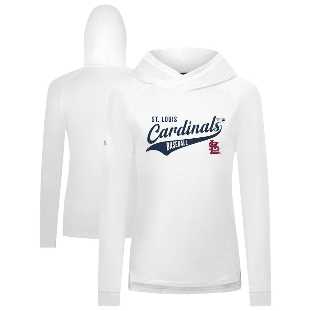 St. Louis Cardinals Levelwear Women's Slender Glide Raglan Hoodie - White