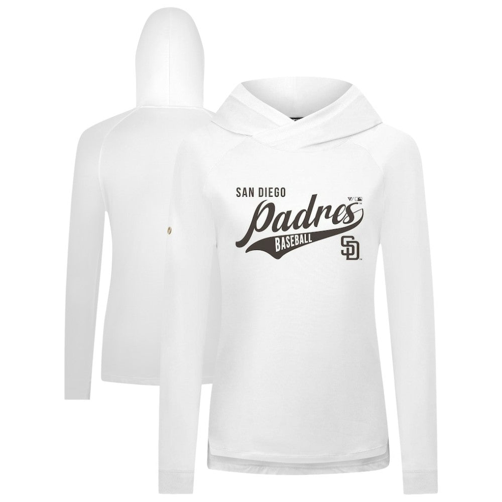 San Diego Padres Levelwear Women's Slender Glide Raglan Hoodie - White