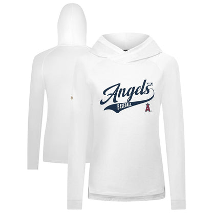 Los Angeles Angels Levelwear Women's Slender Glide Raglan Hoodie - White