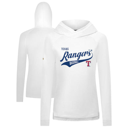 Texas Rangers Levelwear Women's Slender Glide Raglan Hoodie - White