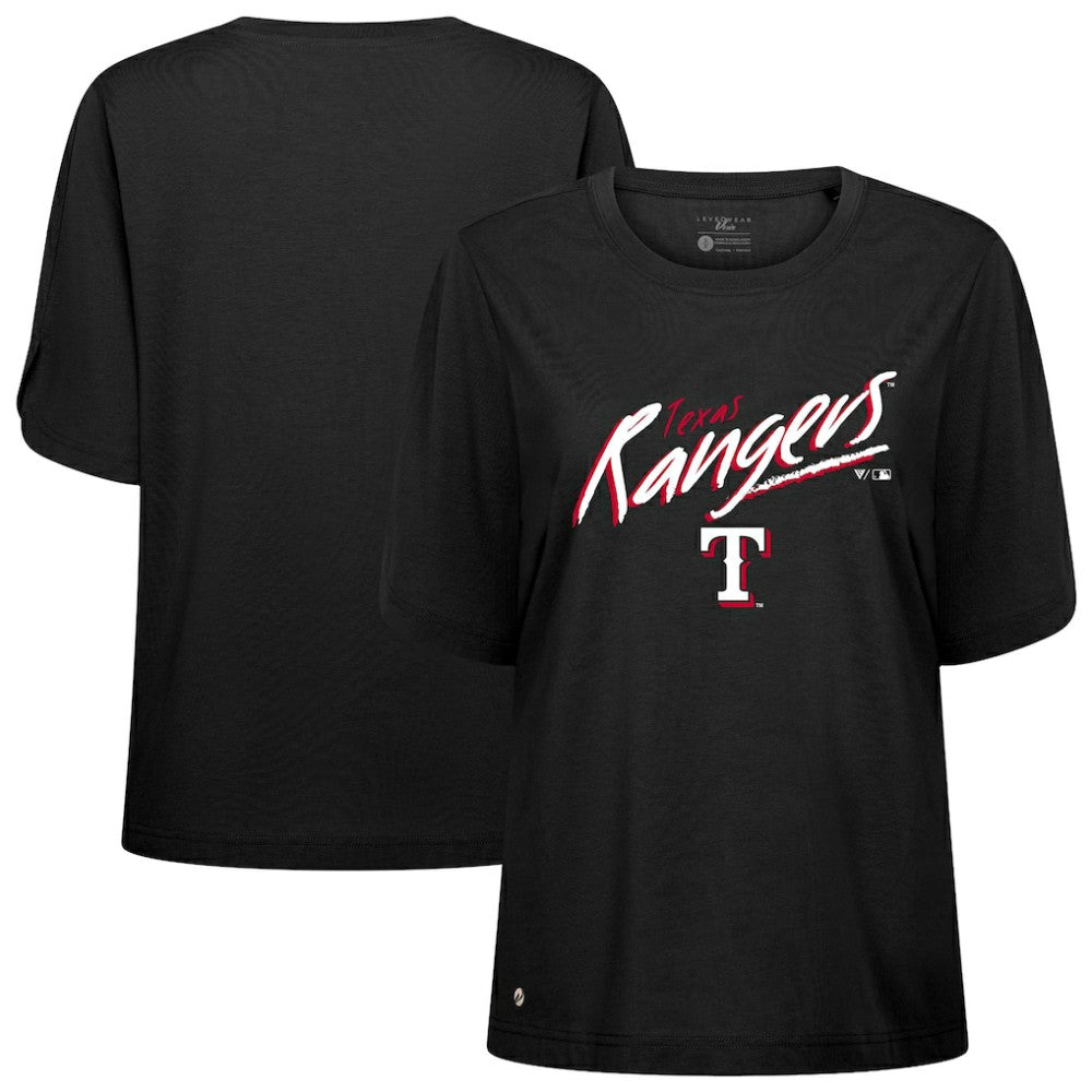 Texas Rangers Levelwear Women's Bloom Sizzle T-Shirt - Black