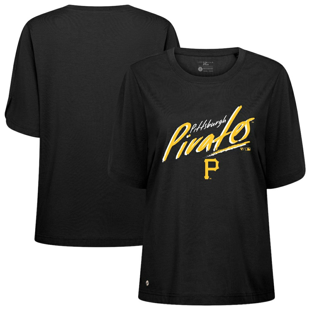 Pittsburgh Pirates Levelwear Women's Bloom Sizzle T-Shirt - Black