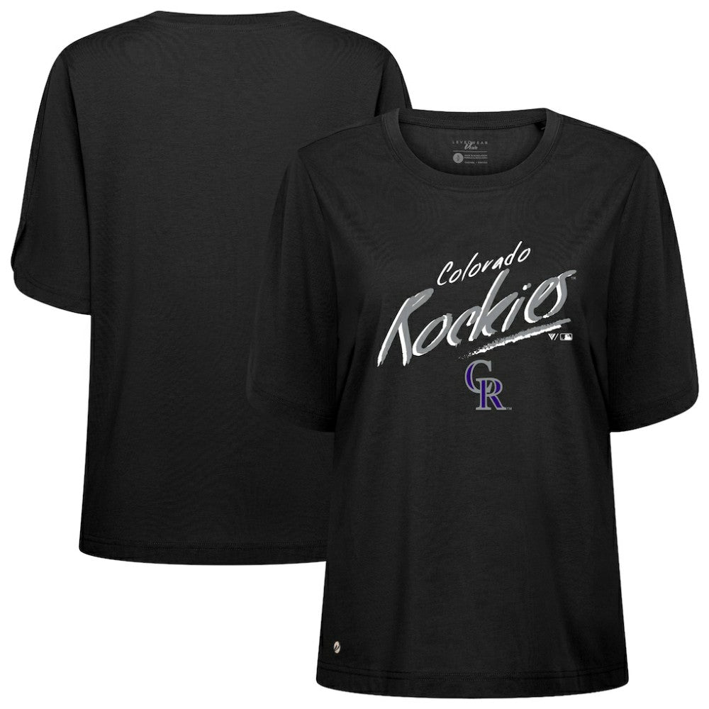 Colorado Rockies Levelwear Women's Bloom Sizzle T-Shirt - Black