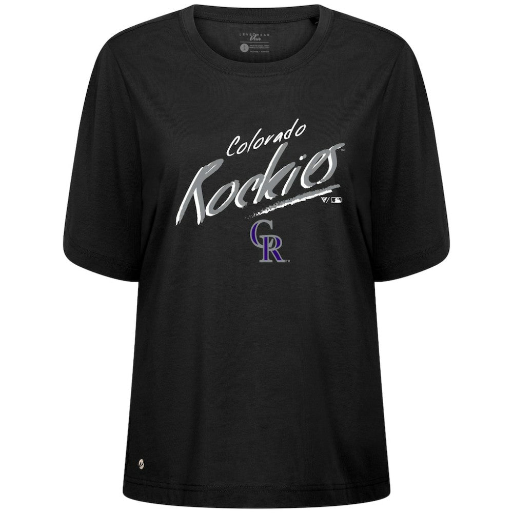 Colorado Rockies Levelwear Women's Bloom Sizzle T-Shirt - Black
