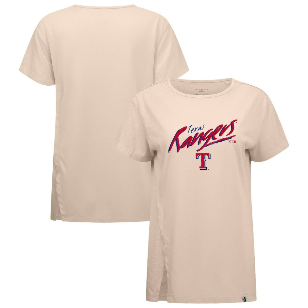 Texas Rangers Levelwear Women's Influx Sizzle T-Shirt - Khaki