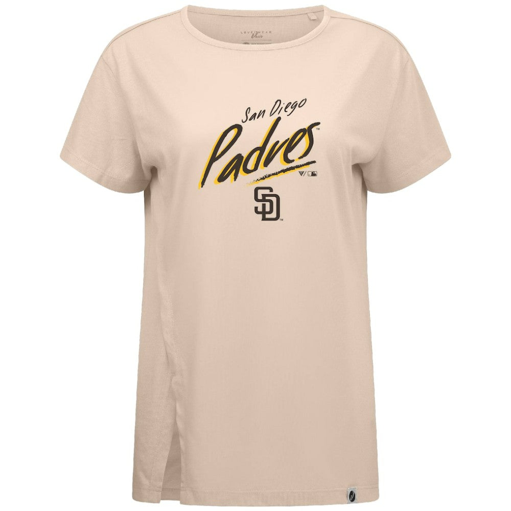 San Diego Padres Levelwear Women's Influx Sizzle T-Shirt - Khaki