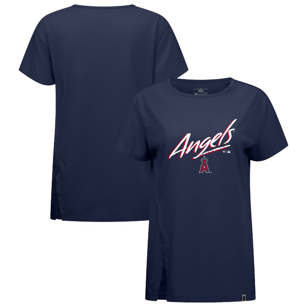 Los Angeles Angels Levelwear Women's Influx Sizzle T-Shirt - Navy