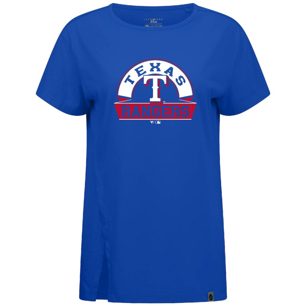 Texas Rangers Levelwear Women's Influx Banner Arch T-Shirt - Royal