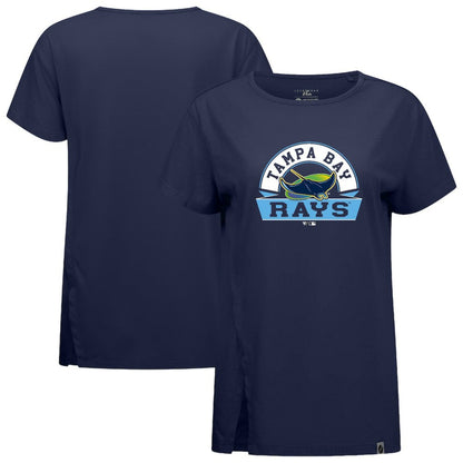 Tampa Bay Rays Levelwear Women's Influx Banner Arch T-Shirt - Navy