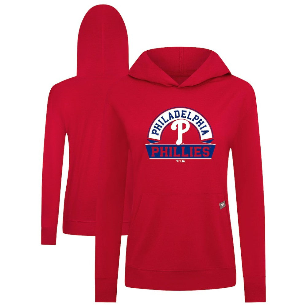 Philadelphia Phillies Levelwear Women's Relay Banner Arch Long Sleeve T-Shirt Hoodie - Red