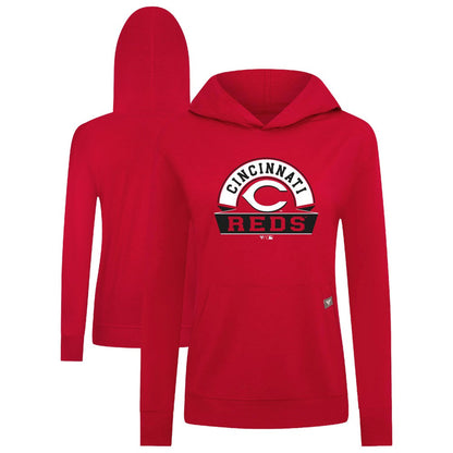 Cincinnati Reds Levelwear Women's Relay Banner Arch Long Sleeve T-Shirt Hoodie - Red