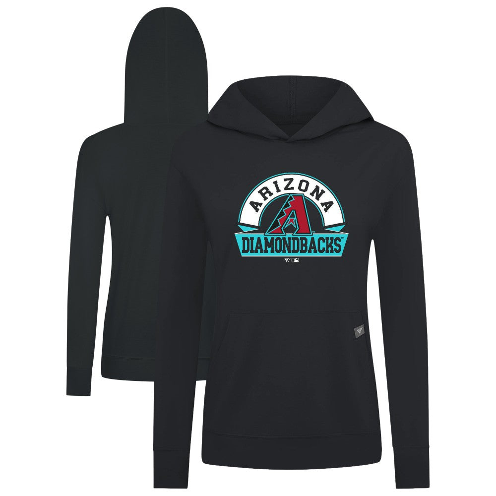Arizona Diamondbacks Levelwear Women's Relay Banner Arch Long Sleeve T-Shirt Hoodie - Black