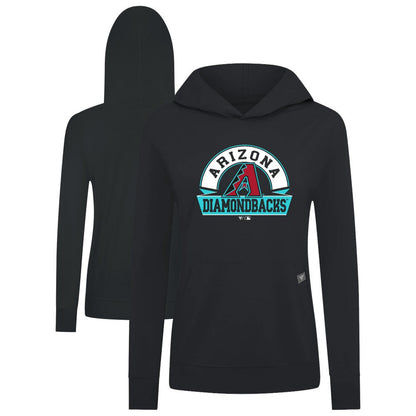 Arizona Diamondbacks Levelwear Women's Relay Banner Arch Long Sleeve T-Shirt Hoodie - Black