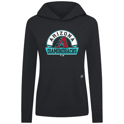 Arizona Diamondbacks Levelwear Women's Relay Banner Arch Long Sleeve T-Shirt Hoodie - Black