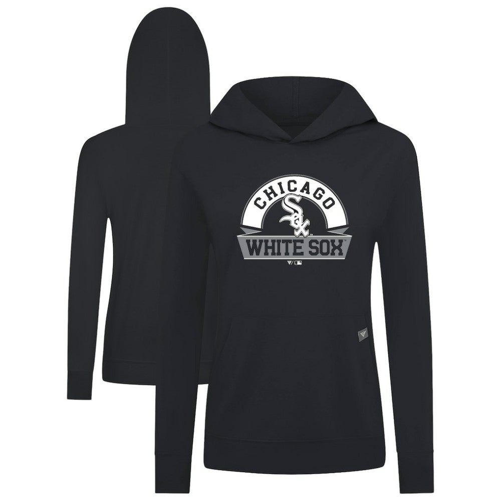 Chicago White Sox Levelwear Women's Relay Banner Arch Long Sleeve T-Shirt Hoodie - Black