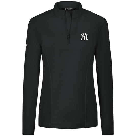New York Yankees Levelwear Women's Upright Insignia 2.0 Quarter-Zip Tri-Blend Top - Black