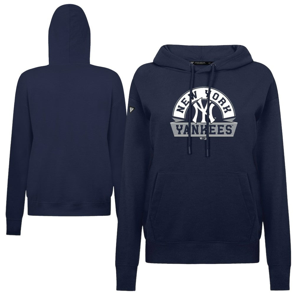 New York Yankees Levelwear Women's Adorn Banner Arch Hoodie - Navy