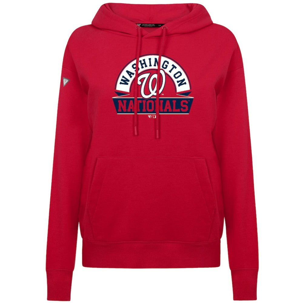 Washington Nationals Levelwear Women's Adorn Banner Arch Hoodie - Red