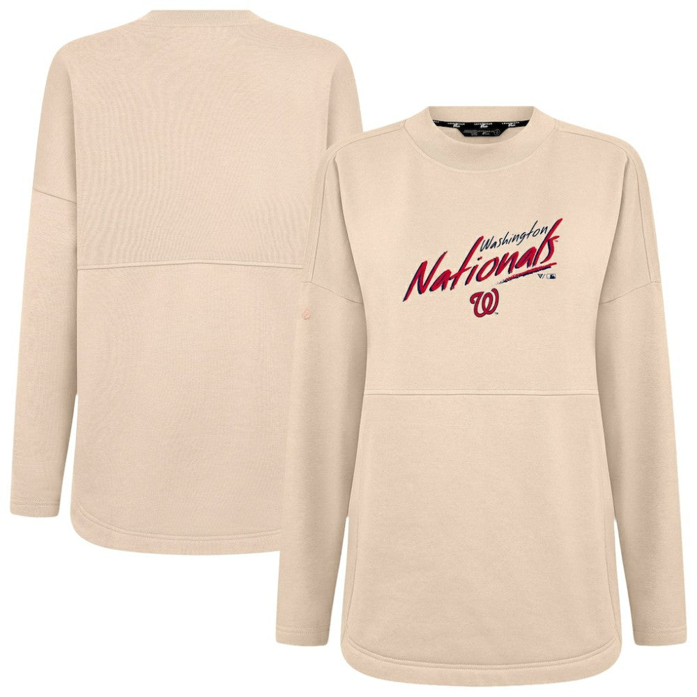 Washington Nationals Levelwear Women's Oversized Beaudry Sizzle Top - Khaki