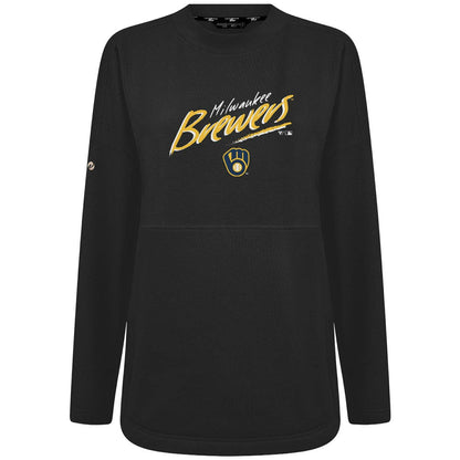Milwaukee Brewers Levelwear Women's Oversized Beaudry Sizzle Top - Black