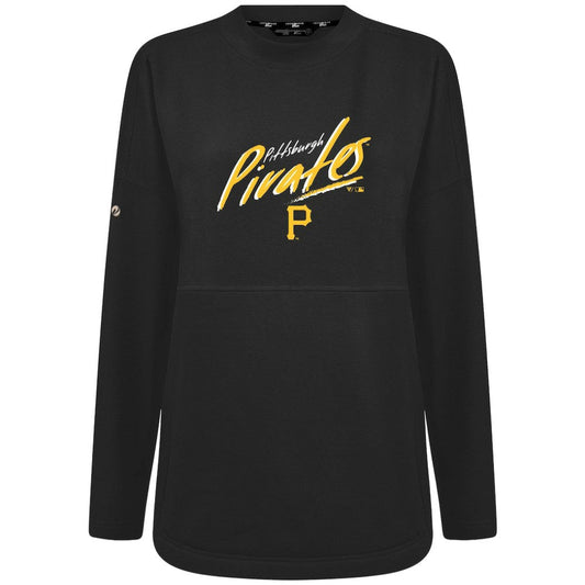 Pittsburgh Pirates Levelwear Women's Oversized Beaudry Sizzle Top - Black