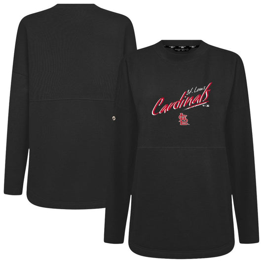 St. Louis Cardinals Levelwear Women's Oversized Beaudry Sizzle Top - Black