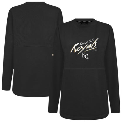 Kansas City Royals Levelwear Women's Oversized Beaudry Sizzle Top - Black