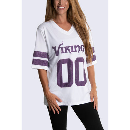 Minnesota Vikings Cuce Women's Rhinestone V-Neck Tunic - White cheap