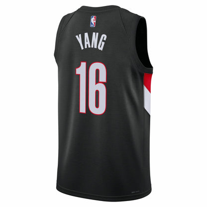 Yang Hansen Portland Trail Blazers Unisex Swingman Jersey - Icon Edition - Black | Nike shop