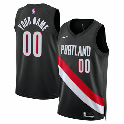 Portland Trail Blazers Unisex Swingman Custom Jersey - Icon Edition - Black | Nike cheap