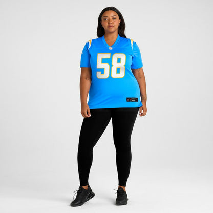 Marlowe Wax Los Angeles Chargers Women's Team Game Jersey - Powder Blue | Nike on sale