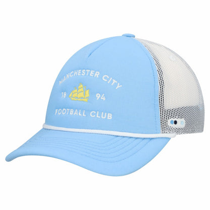 Manchester City Unisex Free Rider Trucker Snapback Hat - Light Blue shop