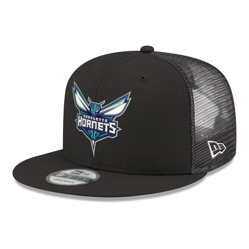 Charlotte Hornets Core Logo Meshback 9FIFTY Snapback Hat - Black | New Era sale