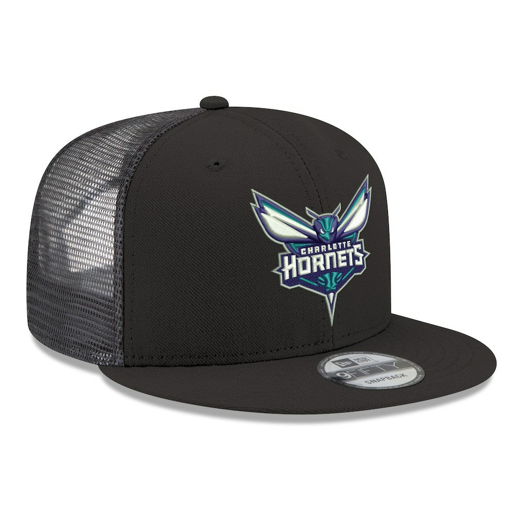 Charlotte Hornets Core Logo Meshback 9FIFTY Snapback Hat - Black | New Era sale