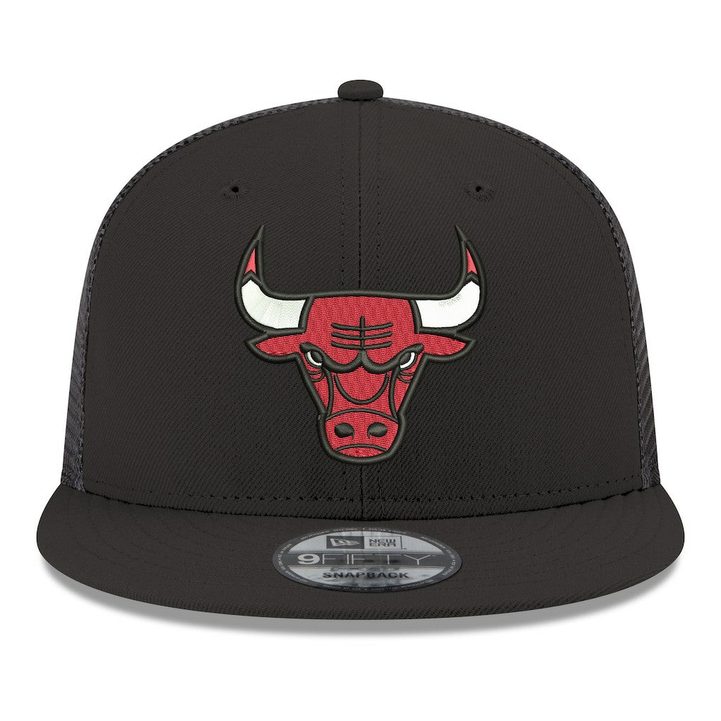 Chicago Bulls Core Logo Meshback 9FIFTY Snapback Hat - Black | New Era shop