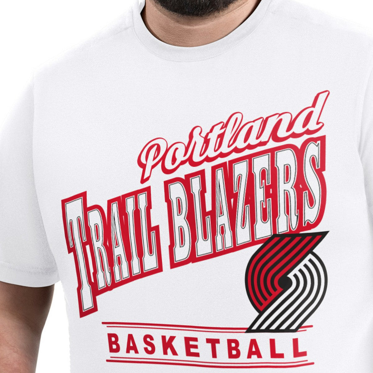 Portland Trail Blazers G-III Sports by Carl Banks Adaptive Headliner T-Shirt - White cheap