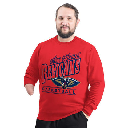 New Orleans Pelicans G-III Sports by Carl Banks Adaptive Headliner Fleece Crewneck Sweatshirt - Red on sale