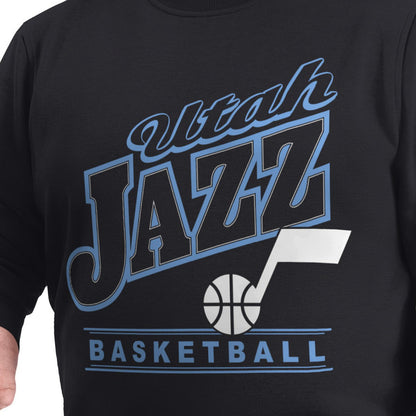 Utah Jazz G-III Sports by Carl Banks Adaptive Headliner Fleece Crewneck Sweatshirt - Black for sale