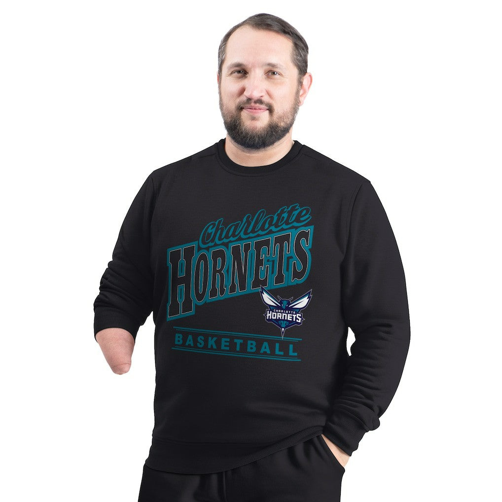 Charlotte Hornets G-III Sports by Carl Banks Adaptive Headliner Fleece Crewneck Sweatshirt - Black outlet